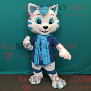 Cyan Bobcat Maskottchen...