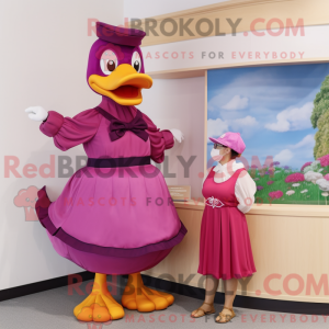 Magenta Muscovy Duck mascot...