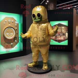 Guld agurk maskot kostume...