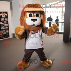 Brown Lion mascot costume...