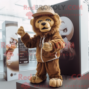 Brown Lion mascot costume...