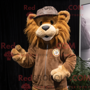 Brown Lion mascot costume...