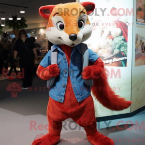 Red Mongoose maskot kostume...