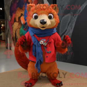 Red Mongoose maskot kostume...