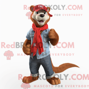 Red Mongoose maskot kostume...