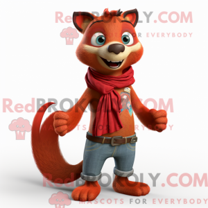 Red Mongoose mascot costume...