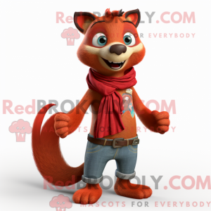 Red Mongoose maskot kostume...