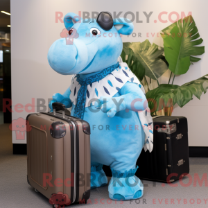 Sky Blue Tapir mascot...