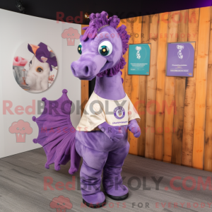 Purple Sea Horse mascot...