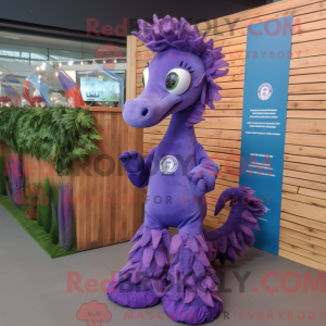 Purple Sea Horse mascot...