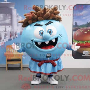 Sky Blue Hamburger mascotte...