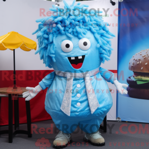 Sky Blue Hamburger mascot...
