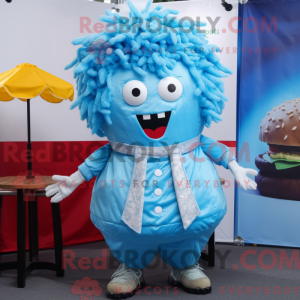 Sky Blue Hamburger maskot...