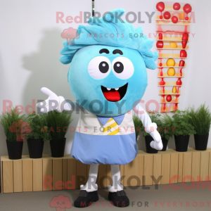 Sky Blue Hamburger mascotte...