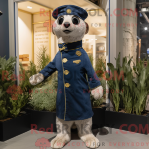 Navy Meerkat maskot kostume...