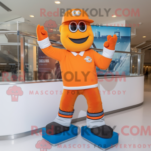 Oransje par skøyter maskot...