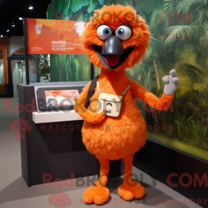 Orange Emu mascot costume...