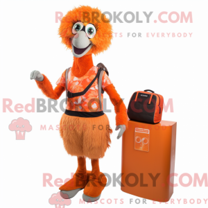 Orange Emu mascot costume...