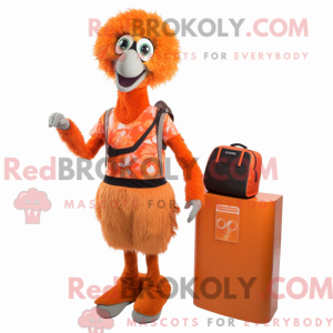 Orange Emu maskot kostume...