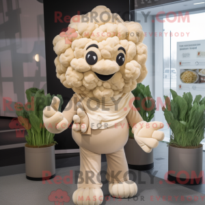 Beige Cauliflower mascot...