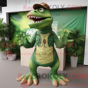 Groen T Rex mascottekostuum...