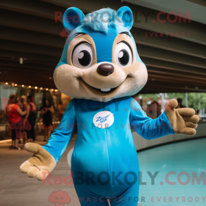 Sky Blue Chipmunk mascot...