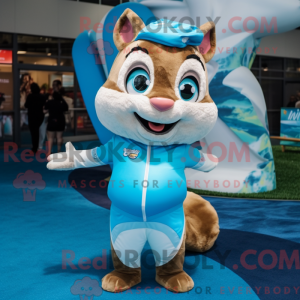 Sky Blue Chipmunk mascot...