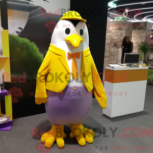 Gul Penguin maskot kostume...