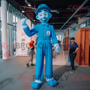 Blue Stilt Walker mascot...