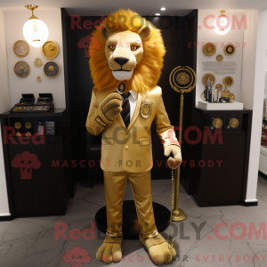 Gold Lion mascot costume...