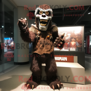Brun Undead maskot kostume...