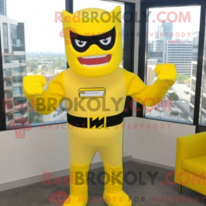 Yellow Superhero mascot...
