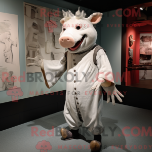Silver Sow mascot costume...