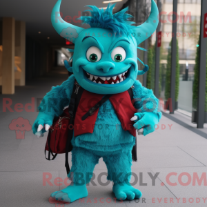 Turquoise Devil mascot...