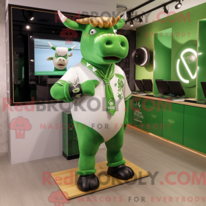 Green Bull-maskotdraktfigur...