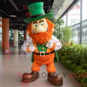 Orange Leprechaun mascot...