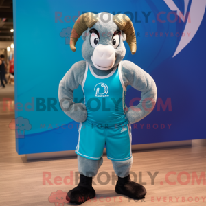 Turkis Ram-maskotdraktfigur...