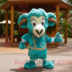 Turkis Ram-maskotdraktfigur...