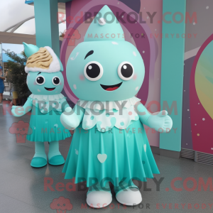 Teal Ice Cream mascot...