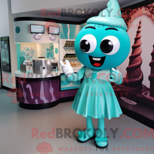 Teal Ice Cream Maskottchen...