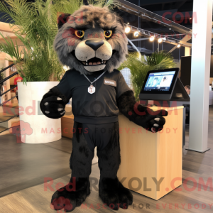 Sort Smilodon maskot...