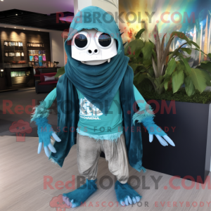 Teal Undead mascot costume...