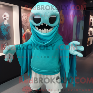 Teal Undead mascot costume...