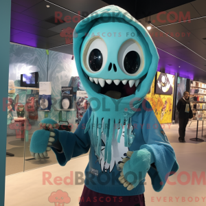 Teal Undead mascot costume...