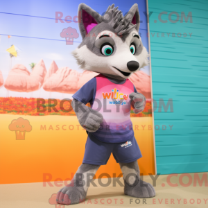 Wolf Maskottchen Kostüm...