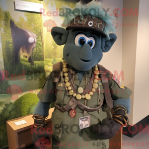 Sort grøn baret maskot...
