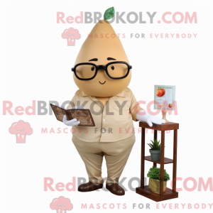 Tan Pear mascot costume...