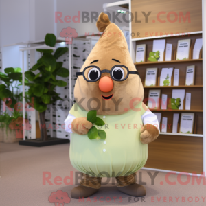Tan Pear mascottekostuum...