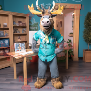 Turquoise Irish Elk mascot...