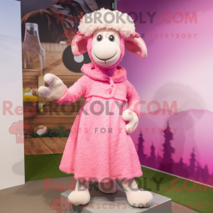 Rosa sau-maskotdraktfigur...